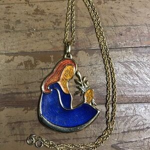 Vintage Virgo Pendant Necklase
